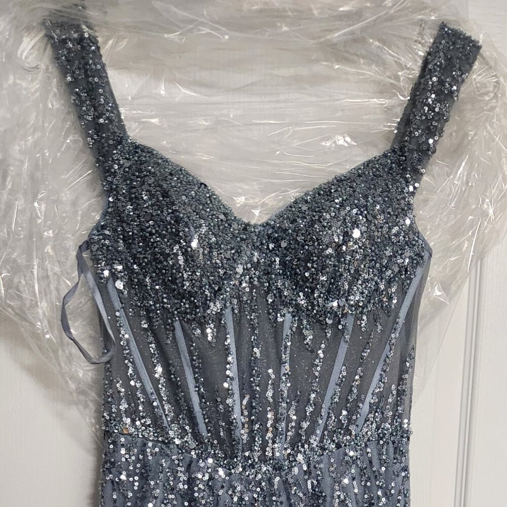 Cinderella Divine CD0203 Sparkling Sequin Off Shoulder Dress